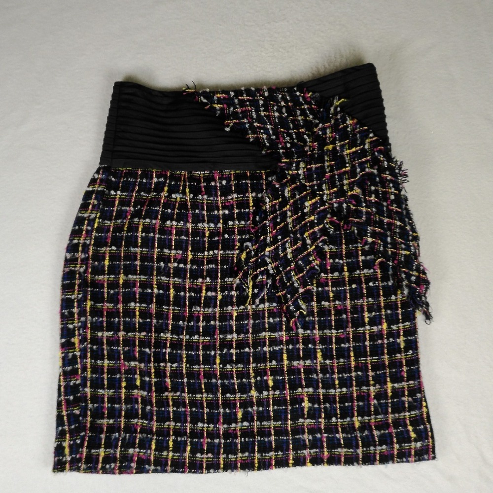 Anthropologie Taikonhu Academia Tweed Bow Pencil Skirt Multicolor Size 4‎